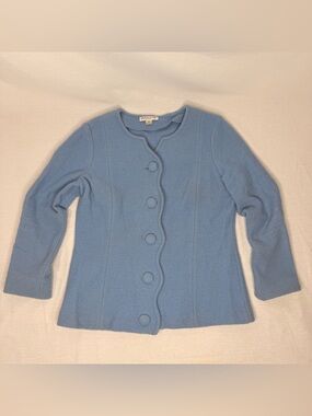 Vintage Pendleton Blue Merino Wool Cardigan Petite Medium USA Style